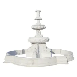 White Marble Customizable Garden Fountain Water Feature
