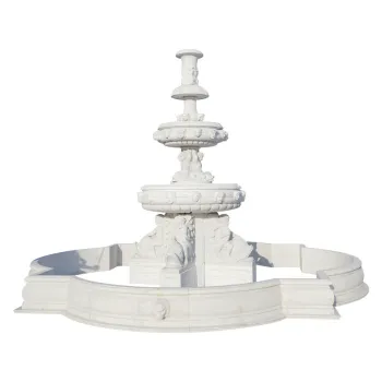 White Marble Customizable Garden Fountain Water Feature