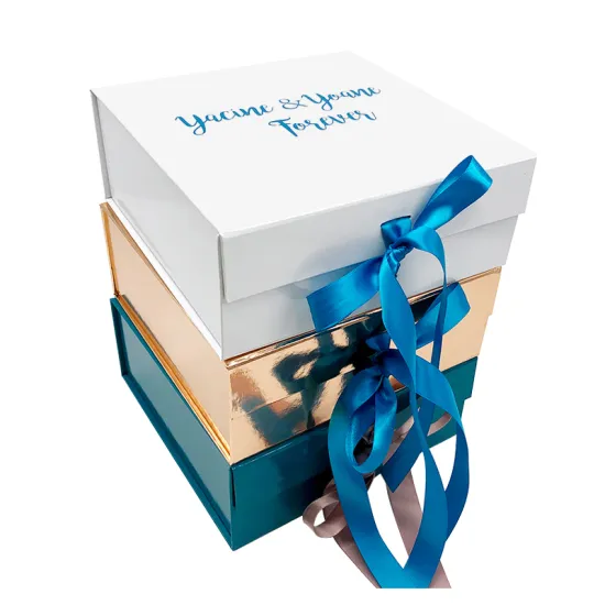 Custom Magnetic Folding Packaging Gift Box with Ribbon