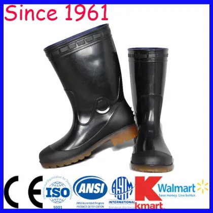 Long Rubber Boots PVC and Resion Knee Height Fashion Rain Rubber Boots