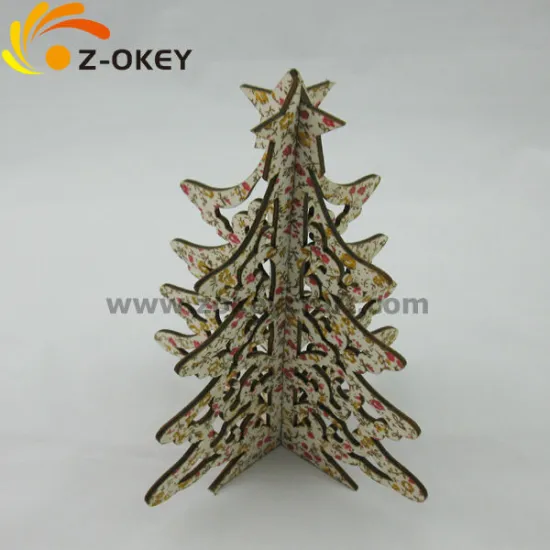 2016 specia Wood ornaments 3D puzzle with pine tree shape for Christmas