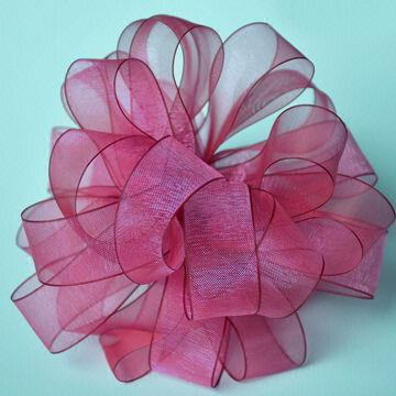 Wine Ombre Sheer Organza Ribbon, Made of Polyester Yarn, Used for Clothes Accessories