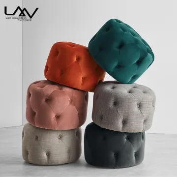 Modern Velvet Leisure Footstool - Various Colors