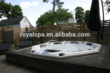 8 perons acrylic shell outdoor bathtub for outside