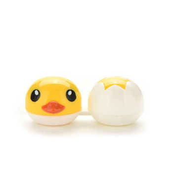 1Set Cute Yellow Duck Travel Glasses Plastic Contact Lenses Box Travel Contact lens Case Eyes Care Kit Holder Container Gift Hot