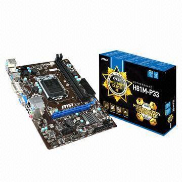 MicroATX Motherboard, MSI H81M-P33 LGA1150/Intel H81/DDR3/SATA3 and USB3.0/A&GbE, New Item