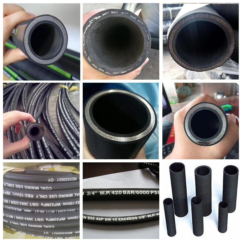 6-51mm 2 polegadas de arame de aço de aço reforçado com sucção flexível de óleo industrial de alta pressão Hidráulica Mangueira de borracha SAE