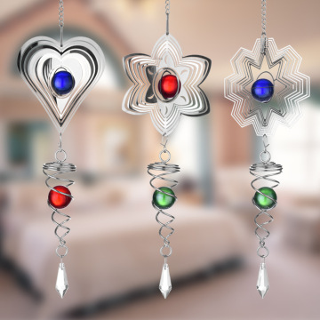 2025 New 3D Rotating Wind Chime with Spinner - Stainless Steel Home Garden Decoration