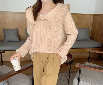 Hot sale Fashion French collar loose pullover sweater