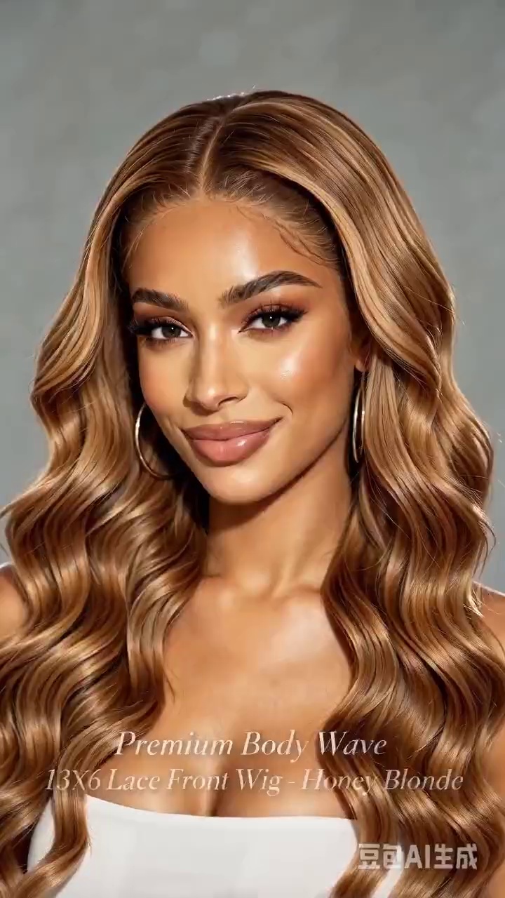 Body Wave 13×6 Lace Front Honey Blonde Human Hair Wig,12‑32 Inch