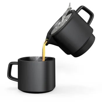 DHPO Luxvry Traditional Craft Stainless Steel Fifter Tea Pot and Cup Set with Ceramic Tea Pot