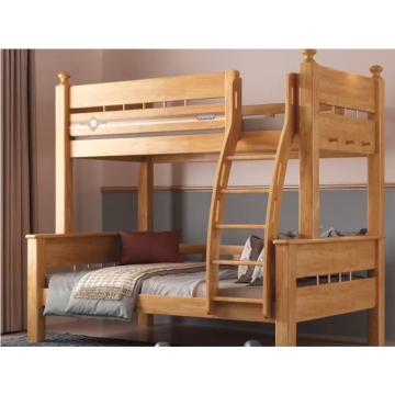Modern King Size Single Bedroom Set Furniture - Children's Wood Bunk Bed with Stairs