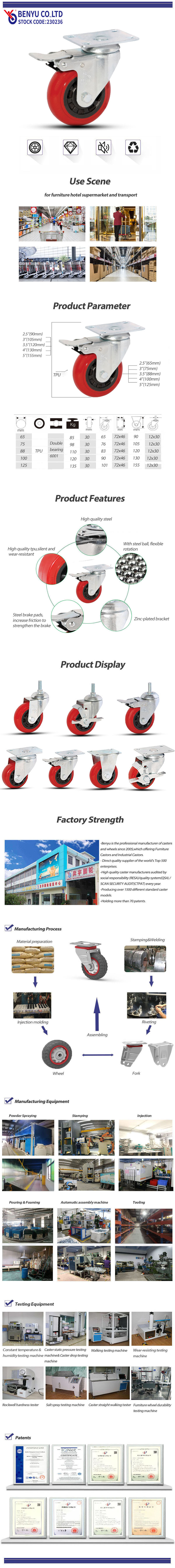 PU Brake Casters