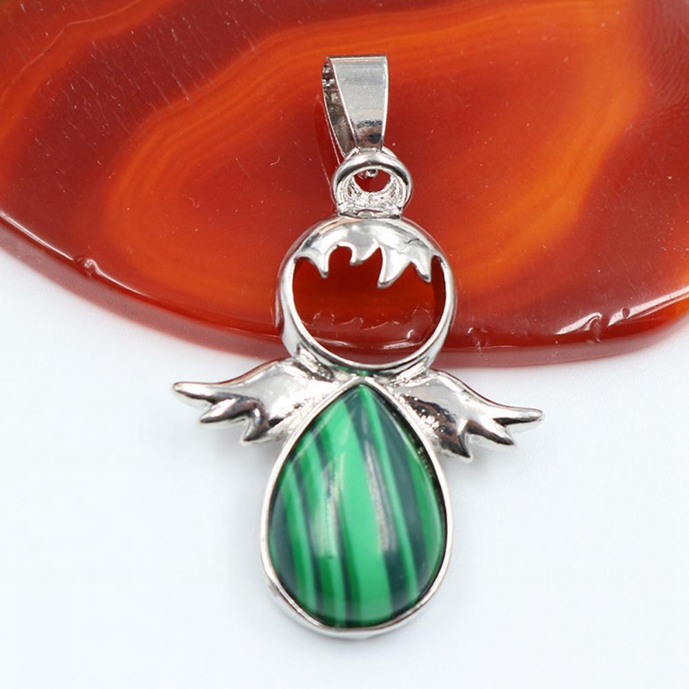 Collier aile d&#39;ange pendentif en cristal de guérison collier de pierres précieuses d&#39;équilibre de chakra pour femmes