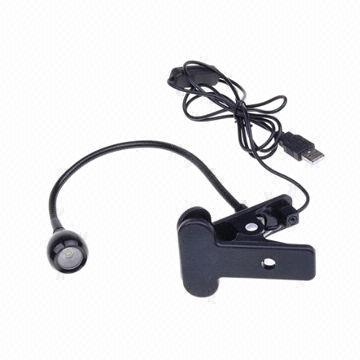 Black Flexible PC USB LED Lamp Light for Laptop Desktop Notebook with Medium Clip