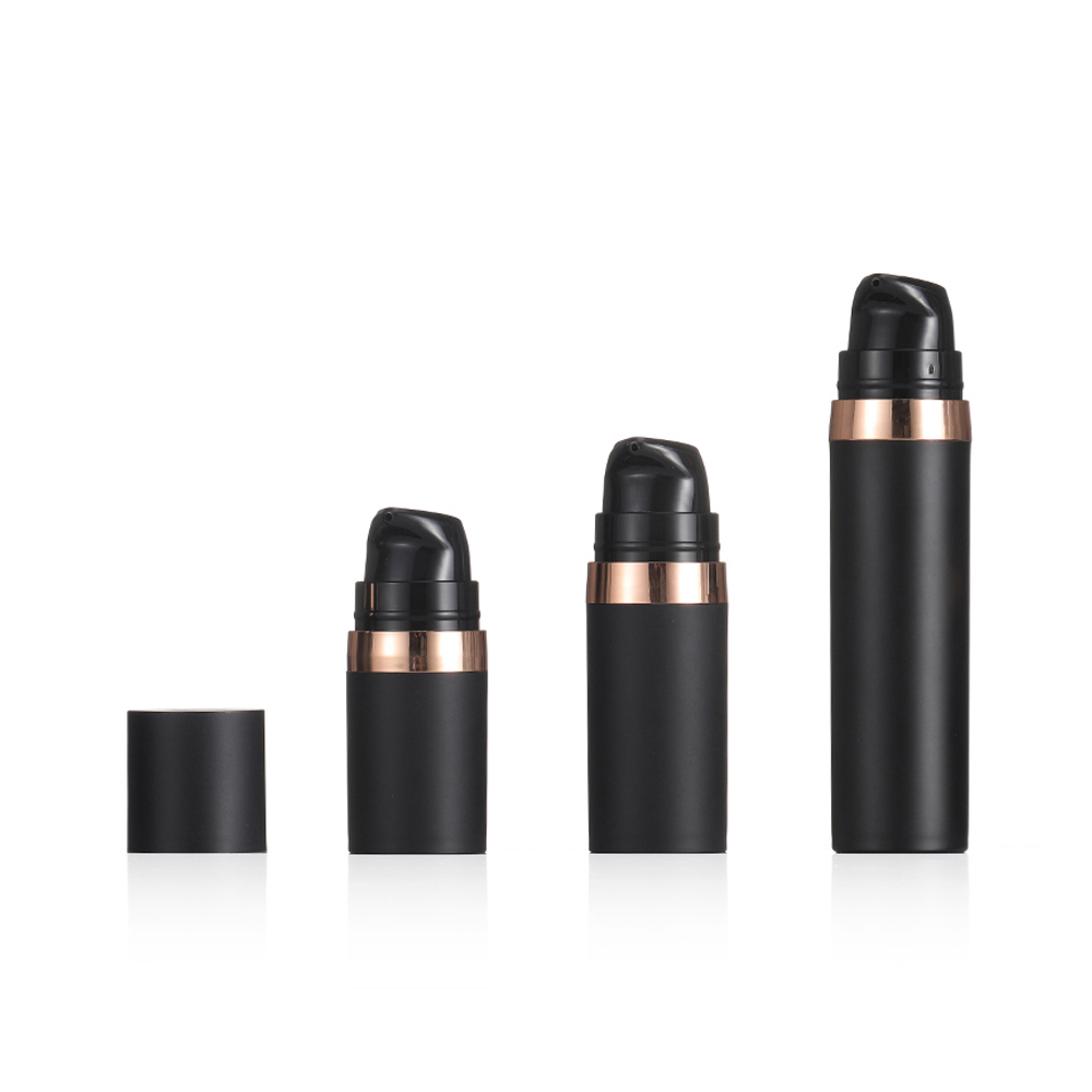 Good quality black plastic bottle cosmetic vacuum airless pump bottle1
