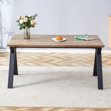 Dining Table with MDF and Black Iron Legs