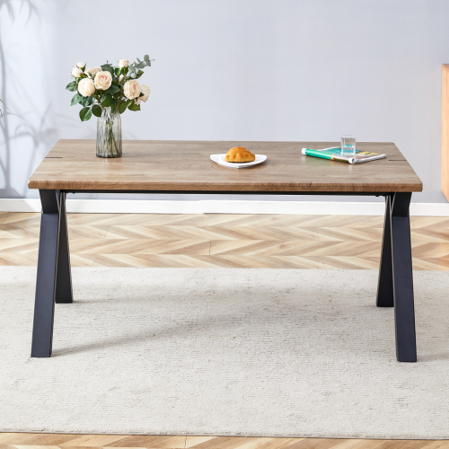 Dining Table with MDF and Black Iron Legs