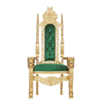 High Quality Fiber Glass Gold Leaf Tiffany Lion Head Throne Chairs for Rental at Factory Prices