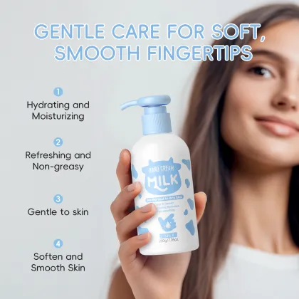 LAIKOU Milk Hand Cream 200g - Moisturizing Whitening Hand Care Cream with Hyaluronic Acid
