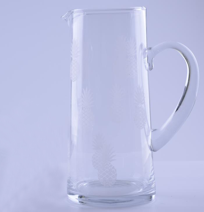 Clear Glass Water Pitcher With Handle