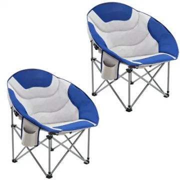 Moon Saucer Camping Large Padded Folding Portable Heavy Duty Comfy Beach Chair