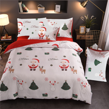 Christmas-themed 4-Piece Designer Bed Sheet Set: Faux Fur, Velvet, and Fluffy Duvet Cover for Winter