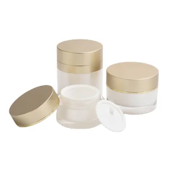 50ml Kosmetiikka Pakkaus muovi pyorea purkki kulta kansi mukautettu akryyli muovipurkki