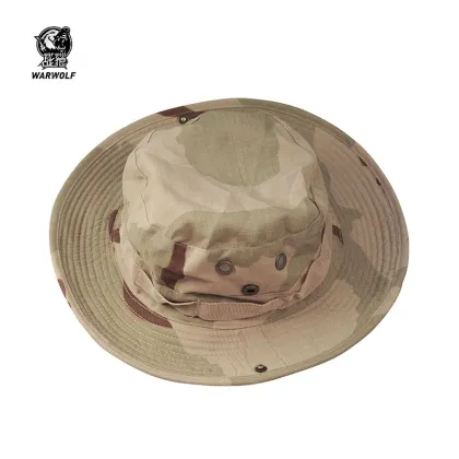 Woodland Camo Fisherman Bucket Hat Polyester/Cotton Comfort
