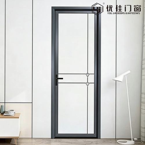 Modern Tasarımlı Şık Gri Çerçeveli Cam Kapı