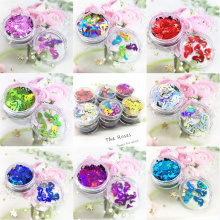 6x14mm Ultrathin Mermaid Shape 1 BOX Nails Glitter PET Sequins For Nail Art Decoration Body Art Painting Nail DIY Decoration