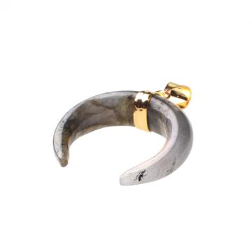 Craved Ox Horn Gemstone Pendant