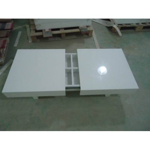Wood Coffee Table Modern white high gloss extension coffee table Supplier