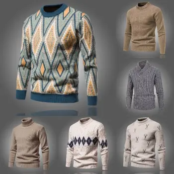 2024 Fall Winter Men's New Fashion Round Neck Pullover Sweaters