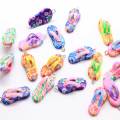 Mignon pantoufles de plage bijoux en argile polymère avec vis oeil clou coloré goutte boucle d&#39;oreille accessoire porte-clés décoration