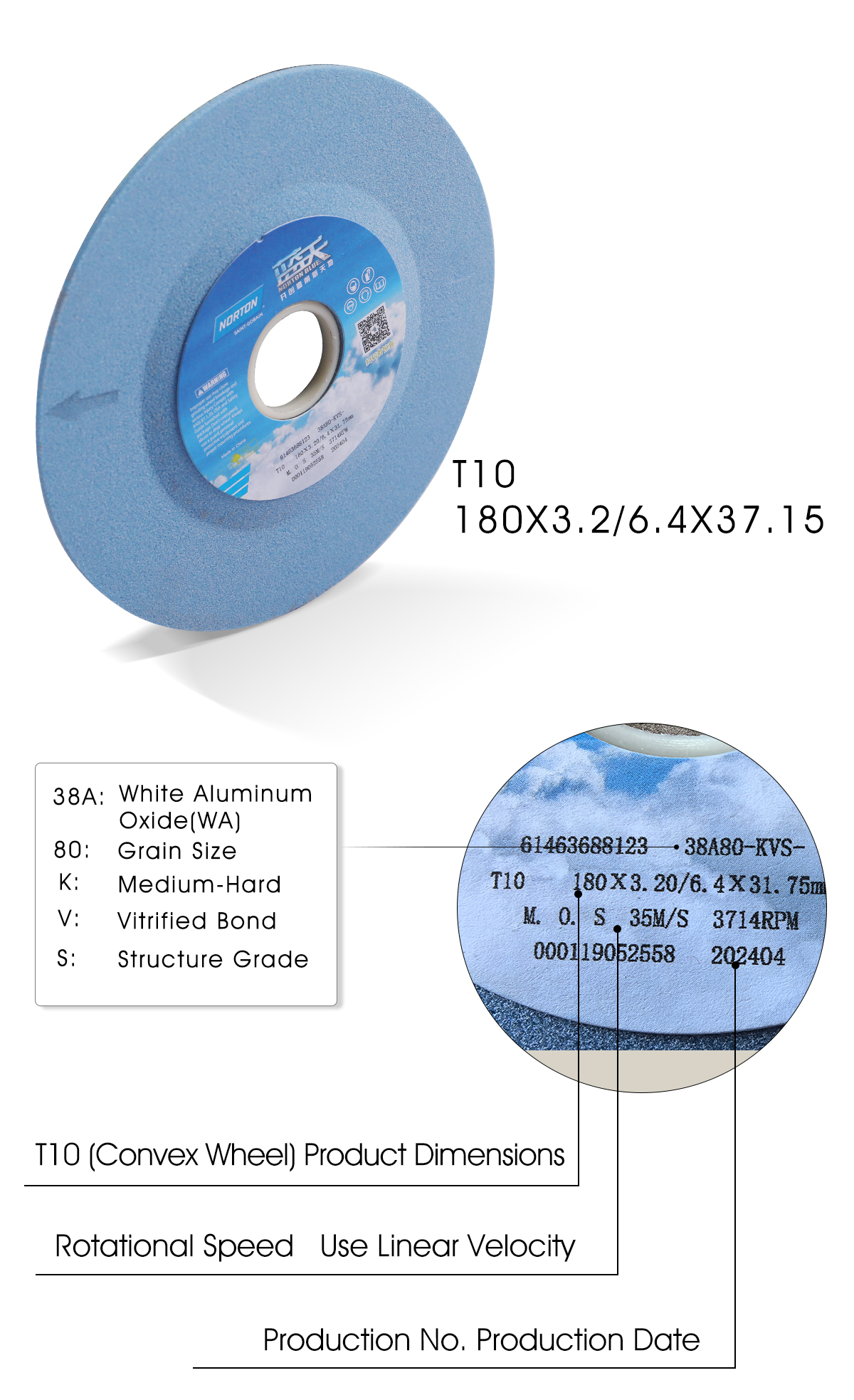 Blue Ceramic-Bonded Abrasive Disc