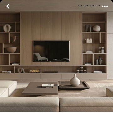 Armoire télévisée en bois flottante de luxe avec rangement supplémentaire