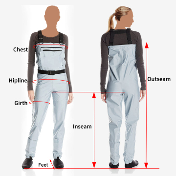 Chest Wader with Stocking Foot Fishmen Waterproof Breathable Zip-front Pockets Hunting Fishing Waders