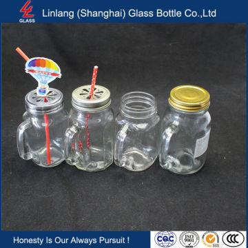 clear square glass mason jar