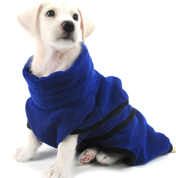 Microfiber Pet Bathrobe Super Absorbent With Waist Belt