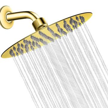 6 Inch 8 Inch Shiny Matte Gold Plating High Pressure Shower Head SUS304 Stainless Steel