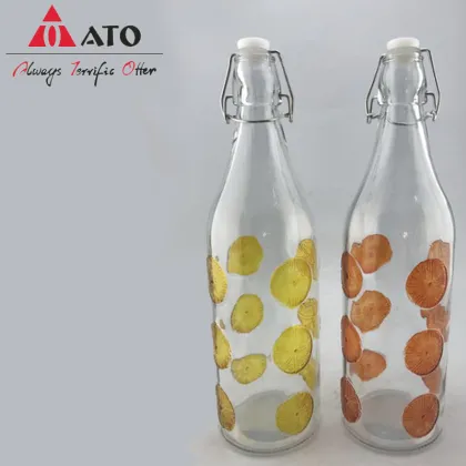 Customized wine bottle Glass Bottle with Clip Stoppers