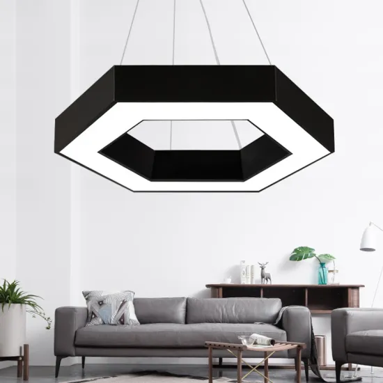 Hexagonal LED Pendant Light 600mm for Fitness Center Meeting Rooms