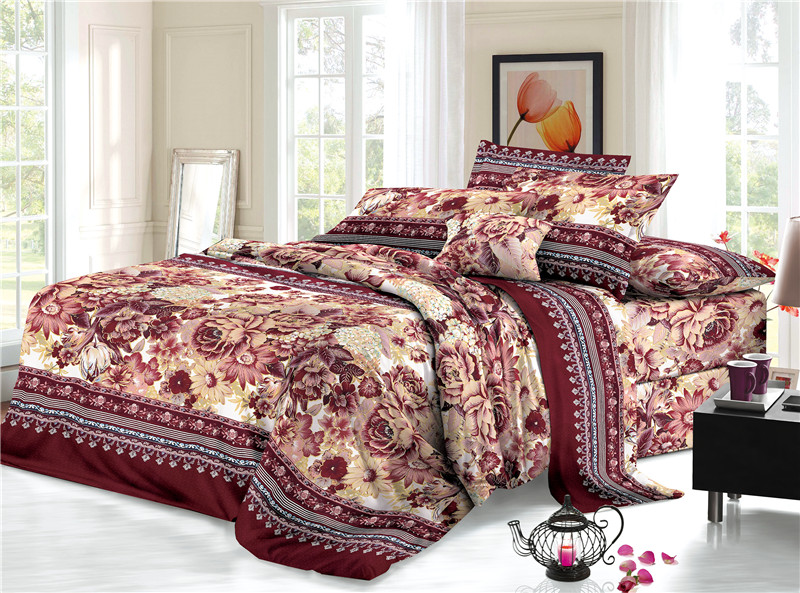 Digital Print Flower Pattern Bed Sheet