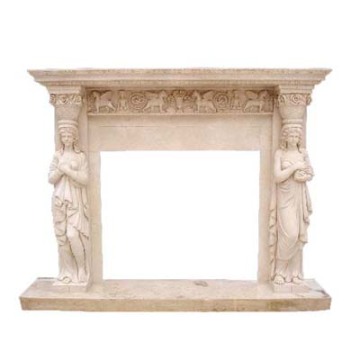 Stone Carving Mantel Fireplace