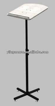 adjustable height and angle metal stand wood top podium