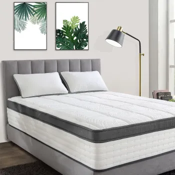 100% Natural Organic Latex Mattress with Super Soft Foam Top and Pocket Springs - 30cm Height Bed