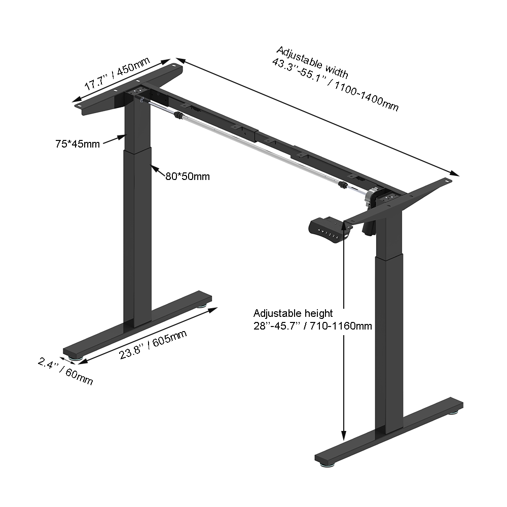 Sit Stand Electric Desk Frame