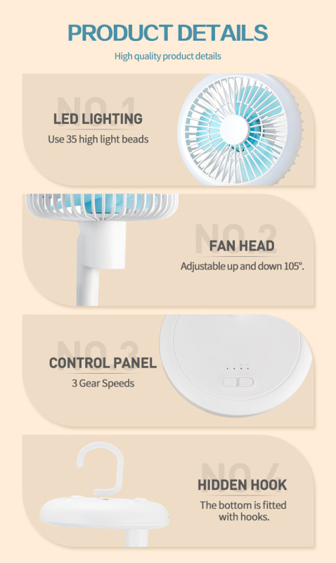 Desktop Table Stand Handheld USB Rechargeable Mini Fan