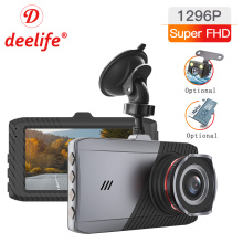 Deelife Car Camera Dash Cam Video Recorder 1296p 1080p Full HD Vehicle Dashcam Black DVRs Box for Auto Registrator Rear View DVR